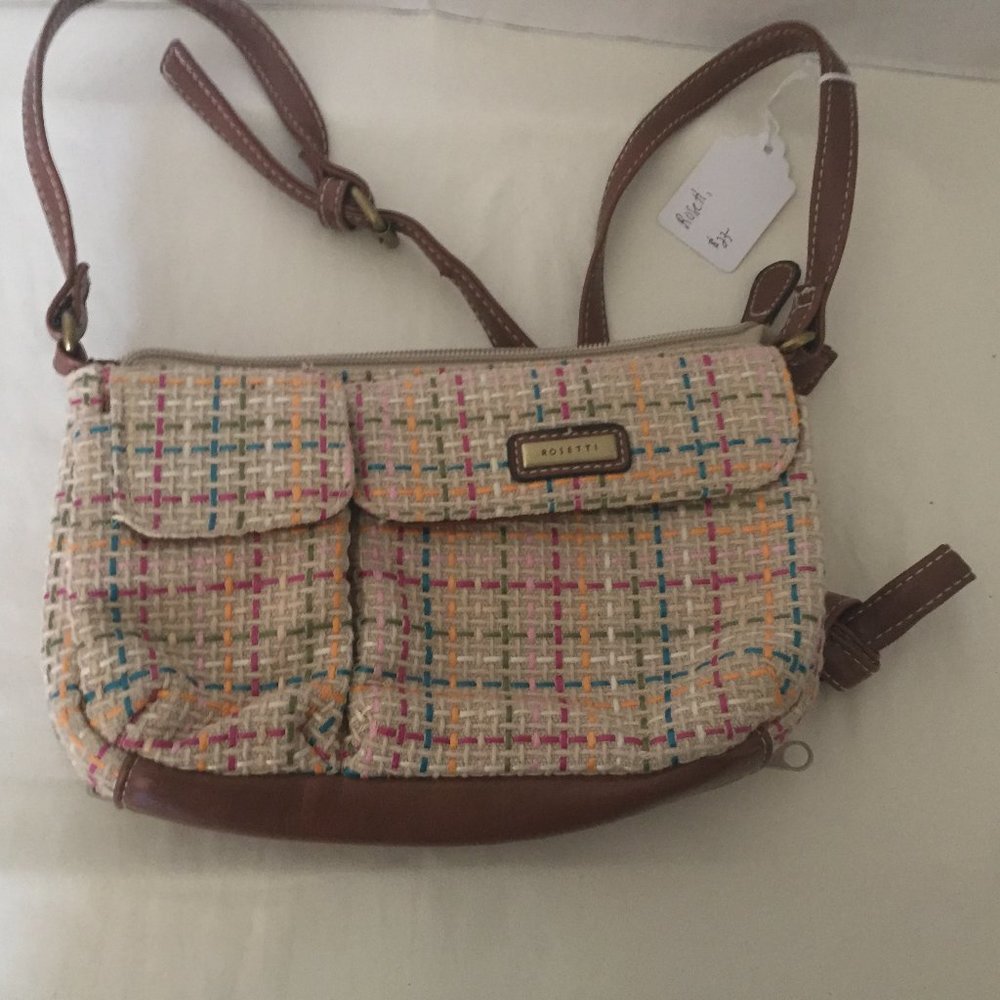#418 Rosetti multi color weave handbag